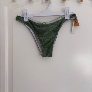 PINK Victoria's Secret Green Shimmer Bikini Bottom